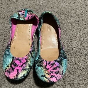 Colorful Snakeskin Ballet Tieks Flats